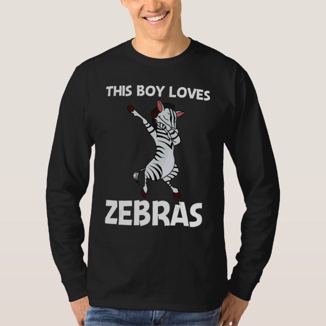 Zebra For Boys Kids African Zoo Animal   T Shirt (Framsida)