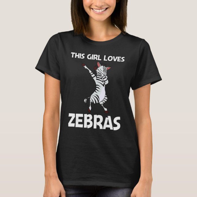 Zebra för flickor barn afrikanska zoo djur  1 t shirt (Framsida)