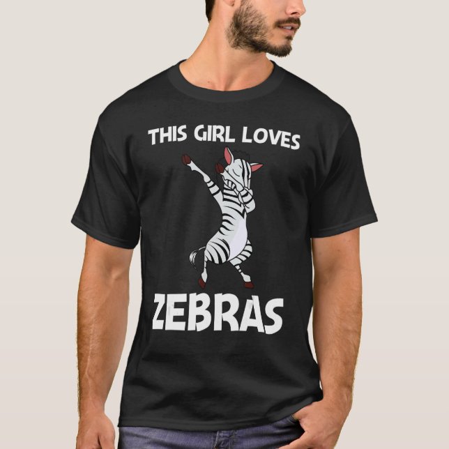 Zebra för flickor barn afrikanska zoo djur  1 t shirt (Framsida)