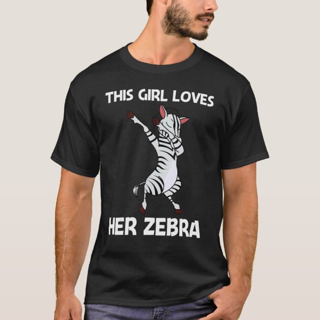 Zebra For Girls Kids African Zoo Animal T Shirt (Framsida)