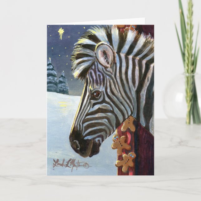 Zebra för jul helgkort (Framsida)
