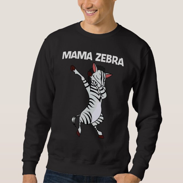 Zebra För Kvinnor Mamma Afrikansk Zoo Djur  1 Lång Ärmad Tröja (Framsida)