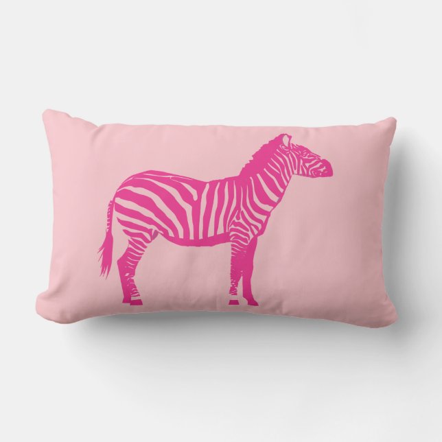 Zebra - Fuchsia och ljusa rosa Lumbarkudde (Framsida)