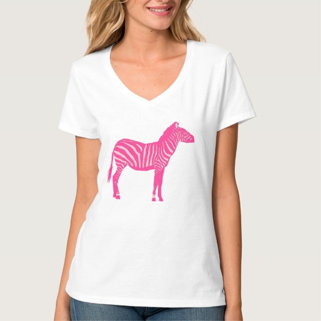 Zebra - Fuchsia och ljusa rosa T Shirt (Framsida)