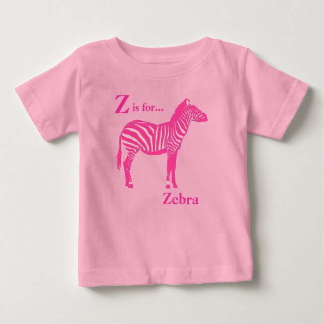 Zebra - Fuchsia och ljusa rosa Tee (Framsida)