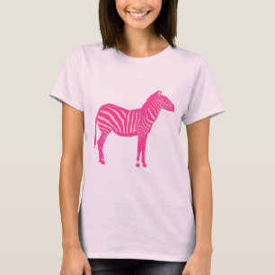 Zebra - Fuchsia och ljusa rosa Tee Shirt