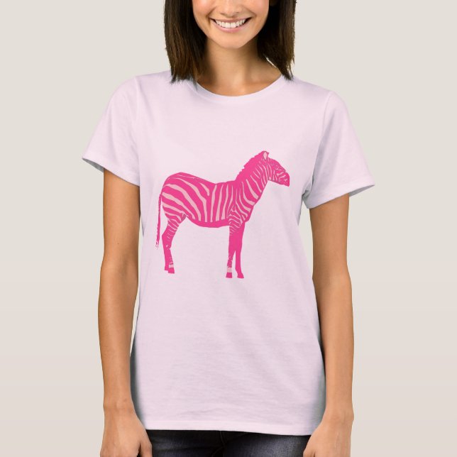 Zebra - Fuchsia och ljusa rosa Tee Shirt (Framsida)
