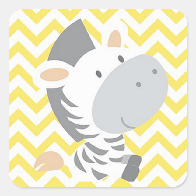 Zebra Fyrkantigt Klistermärke (Framsida)