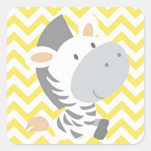Zebra Fyrkantigt Klistermärke