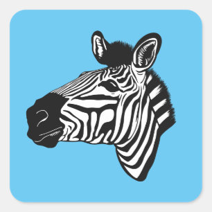 Zebra Fyrkantigt Klistermärke