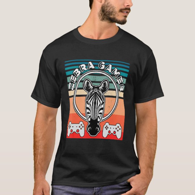 Zebra Gamer Can't Hear You I'm Gaming Zebra Gamer  T Shirt (Framsida)