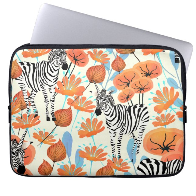 Zebra Garden Laptop Fodral (Framsidan)