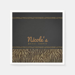 Zebra Glitter Glitter Glam Chic Modern Fest Pappersservett