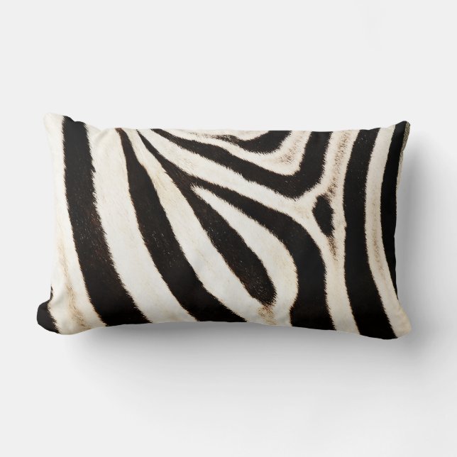 Zebra Gömmer, Faux Päls, Wide Rand lumbar Lumbarkudde (Framsida)