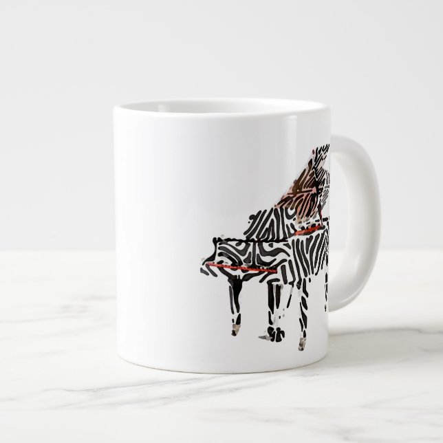 Zebra ♪ ♫ ♪ Grand Piano 2-20 oz Jumbo Mugg (Framsida höger)