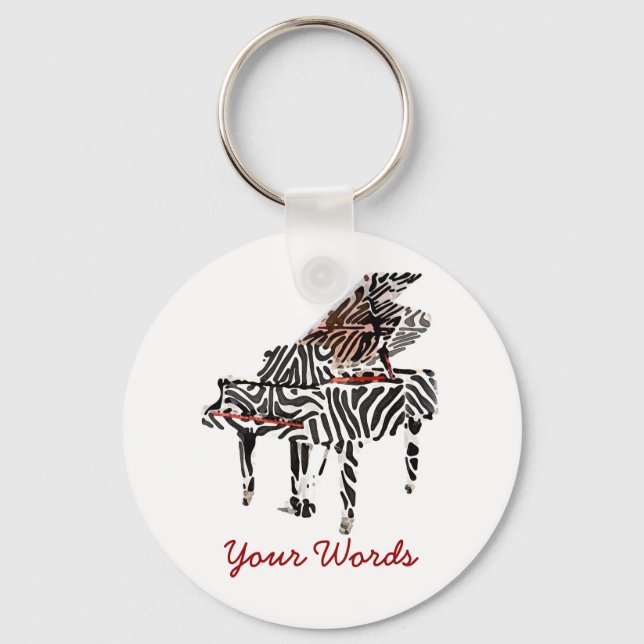 Zebra Grand Piano - Nyckelring (Framsida)