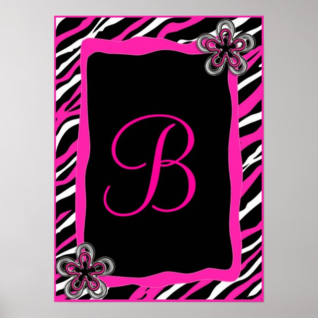 Zebra Gräns Personlig Wall Art Poster (Framsidan)
