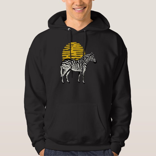 Zebra Graphic Cute Print Kärlek Nature Zebror Wild Hoodie (Framsida)