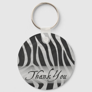 Zebra Grått och Black Mönster Tack Nyckelring