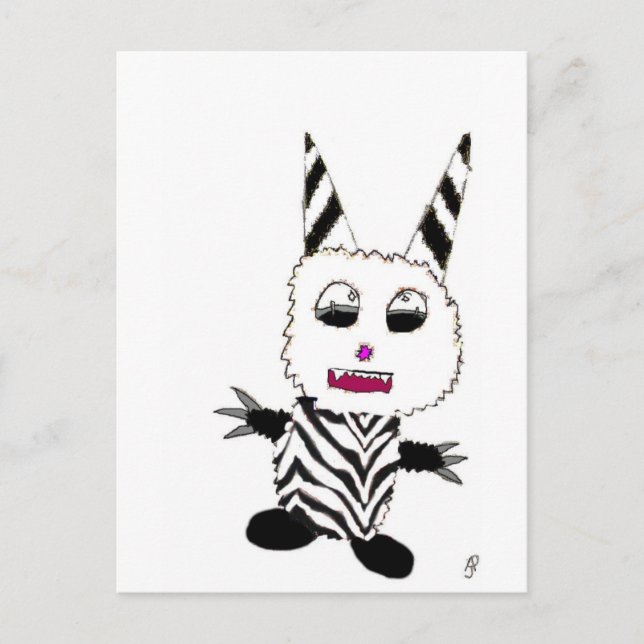 Zebra gremlin vykort (Framsida)
