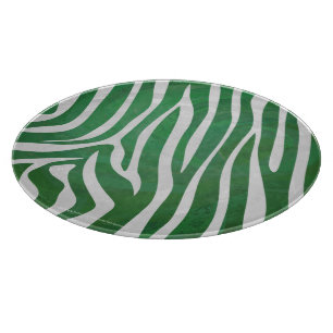 Zebra-Grönt och vit utskrift