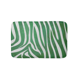 Zebra-Grönt och vit utskrift Badrumsmatta