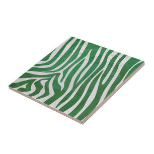 Zebra-Grönt och vit utskrift Kakelplatta