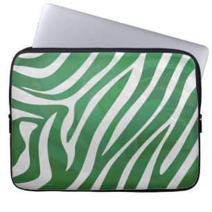 Zebra-Grönt och vit utskrift Laptop Sleeve