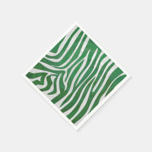 Zebra-Grönt och vit utskrift Pappersservett