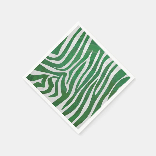 Zebra-Grönt och vit utskrift Pappersservett (Hörn)
