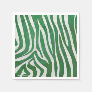 Zebra-Grönt och vit utskrift Pappersservett