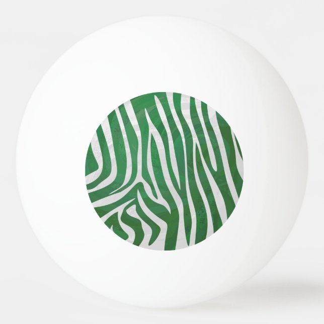 Zebra-Grönt och vit utskrift Pingisboll (Framsidan)