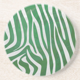 Zebra-Grönt och vit utskrift Underlägg
