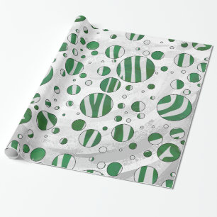 Zebra Grönt och White Polka Dot Presentpapper