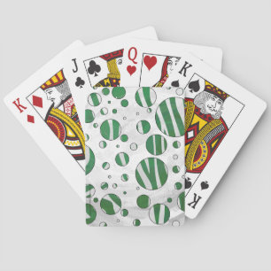 Zebra Grönt och White Polka Dot Spel Kort
