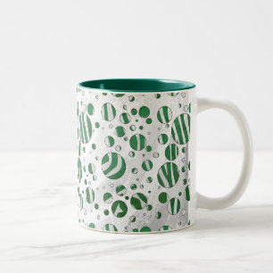 Zebra Grönt och White Polka Dot Två-Tonad Mugg