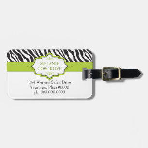 Zebra Grönt Ribbon Bagagebricka