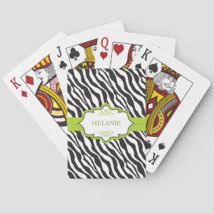 Zebra Grönt Ribbon Casinokort