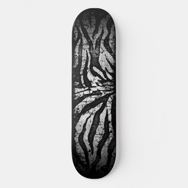 Zebra Grunge Skateboard Deck (Framsida)