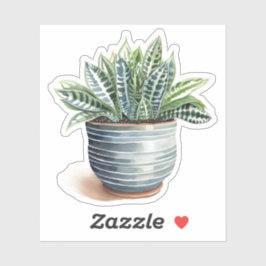Zebra Haderiia Poted Plant Vinyl Stickers Klistermärken