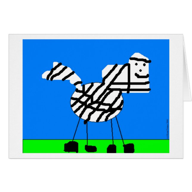 Zebra Hälsningskort (Framsidan Horizontal)