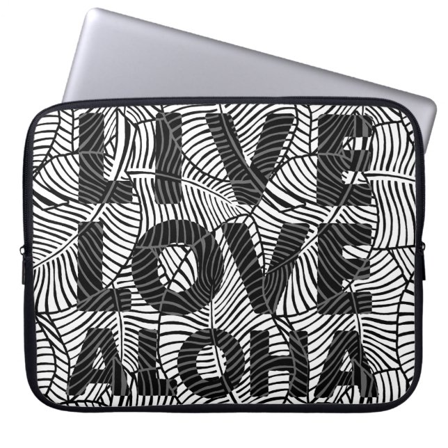Zebra Handflatan Aloha Hawaiian Tropical Wetdress Laptop Fodral (Framsidan)