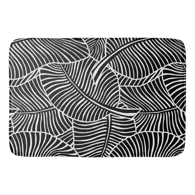 Zebra Handflatan Hawaiian Tropical Black and White Badrumsmatta (Framsidan)