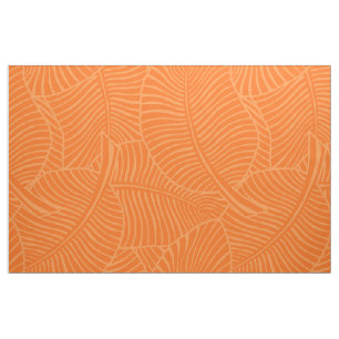 Zebra Handflatan Hawaiian Tropical Tangerine Tyg