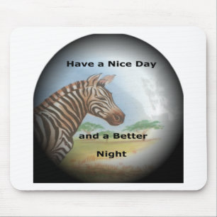 Zebra har en bra dag och en bättre natt. musmatta