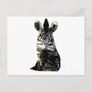 Zebra Head African Animal Low Poly Vykort