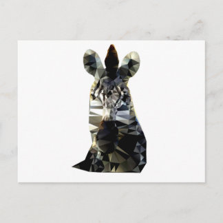 Zebra Head African Animal Low Poly Vykort