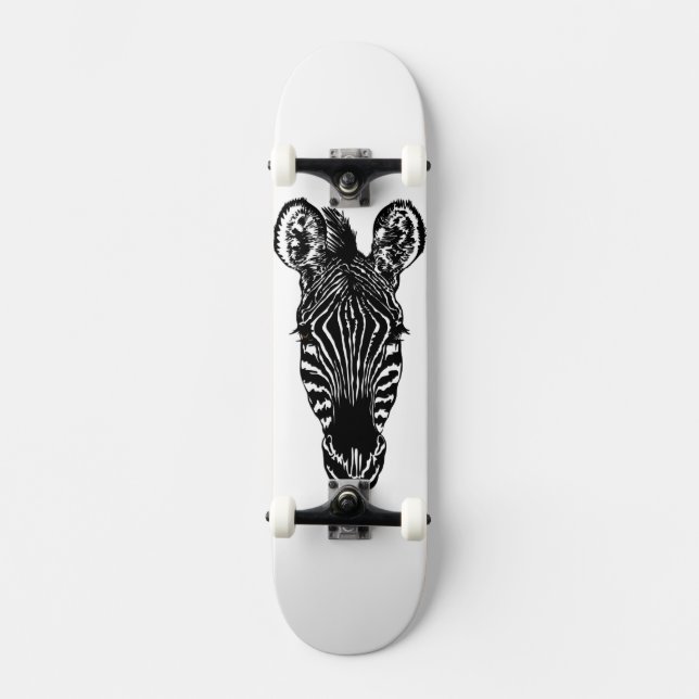 Zebra Head Skateboard Bräda 20,5 Cm (Framsida)
