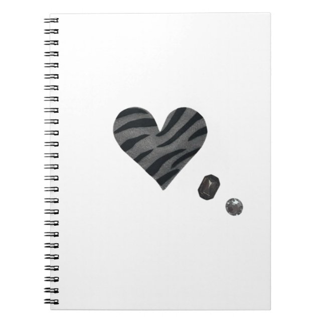 Zebra-heart Anteckningsbok (Framsidan)