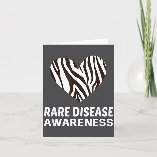 Zebra Heart Rare Disease Awareness Gift 2020  Kort (Framsida)